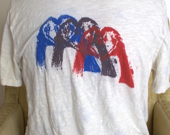 Multicolor T-shirt met zeefdruk Electric Forest