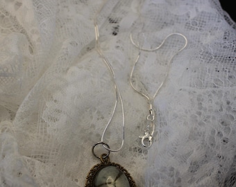 Paarse plant bloem hanger ketting