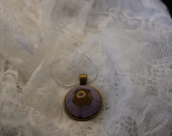 Paarse bloem hanger ketting