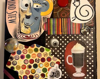 Collage - 'Spinal Cafe' op canvas