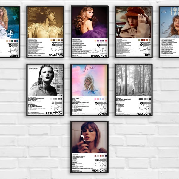 Taylor Swift All Album Poster Set Taylor's Version (Digital Download)