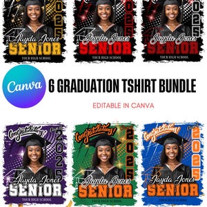 Graduation Bundle, Graduation  shirt, Canva editable , 2025 Tshirt ,Editable Template,