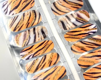 Tigre Selvagem | Adesivos para unhas | Envoltórios de unhas | Tiras de unhas | Pregos colados
