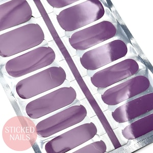 Solid Purple | Nail Stickers | Nail Wraps | Nail Strips | Stick Nails