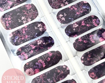 Midnight Rose | Nail Stickers | Nail Wraps | Nail Strips | Stick Nails