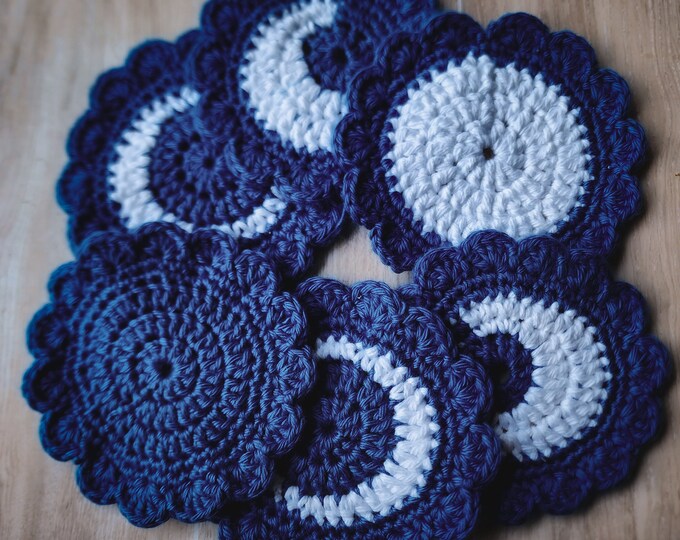 Set of 6 - Crochet Coasters by Purnima