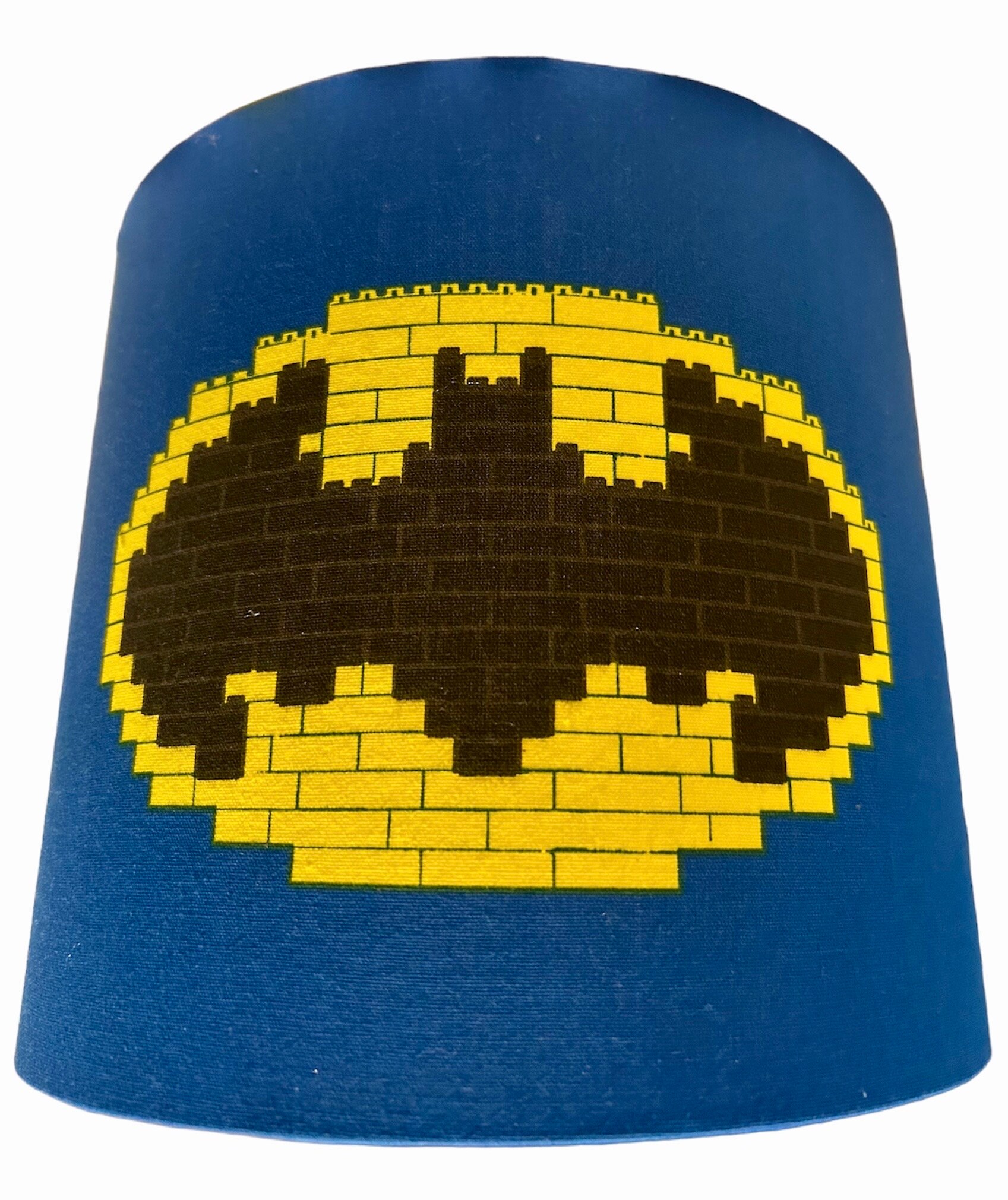 Brand New Handmade Lego Batman/Lego Robin Style Fabric Lampshade in Drum Shape.  Made for Ceiling or Tableside Fixtures and in 3 Sizes