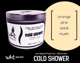 Hand-Poured Artisan Candle - Para-Soy Wax Blend - 4 oz Tin - COLD SHOWER