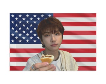 BOYNEXTDOOR Woonhak American Flag, Wall Tapestry Tour 2024