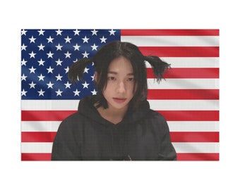 Stray Kids Hyunjin Pigtails Amerikaanse vlag, wandtapijttour 2024