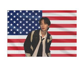 P1Harmony Theo American Flag, Wall Tapestry Tour 2024