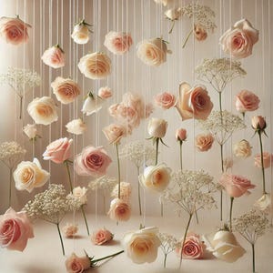 DIY Floating Rose Garland Kit: Wedding Backdrop Decor