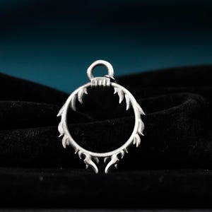 Feuerring mit Anhänger - 925er Silber handgefertigte Gothic Feuerkreis Halskette für Männer und Frauen