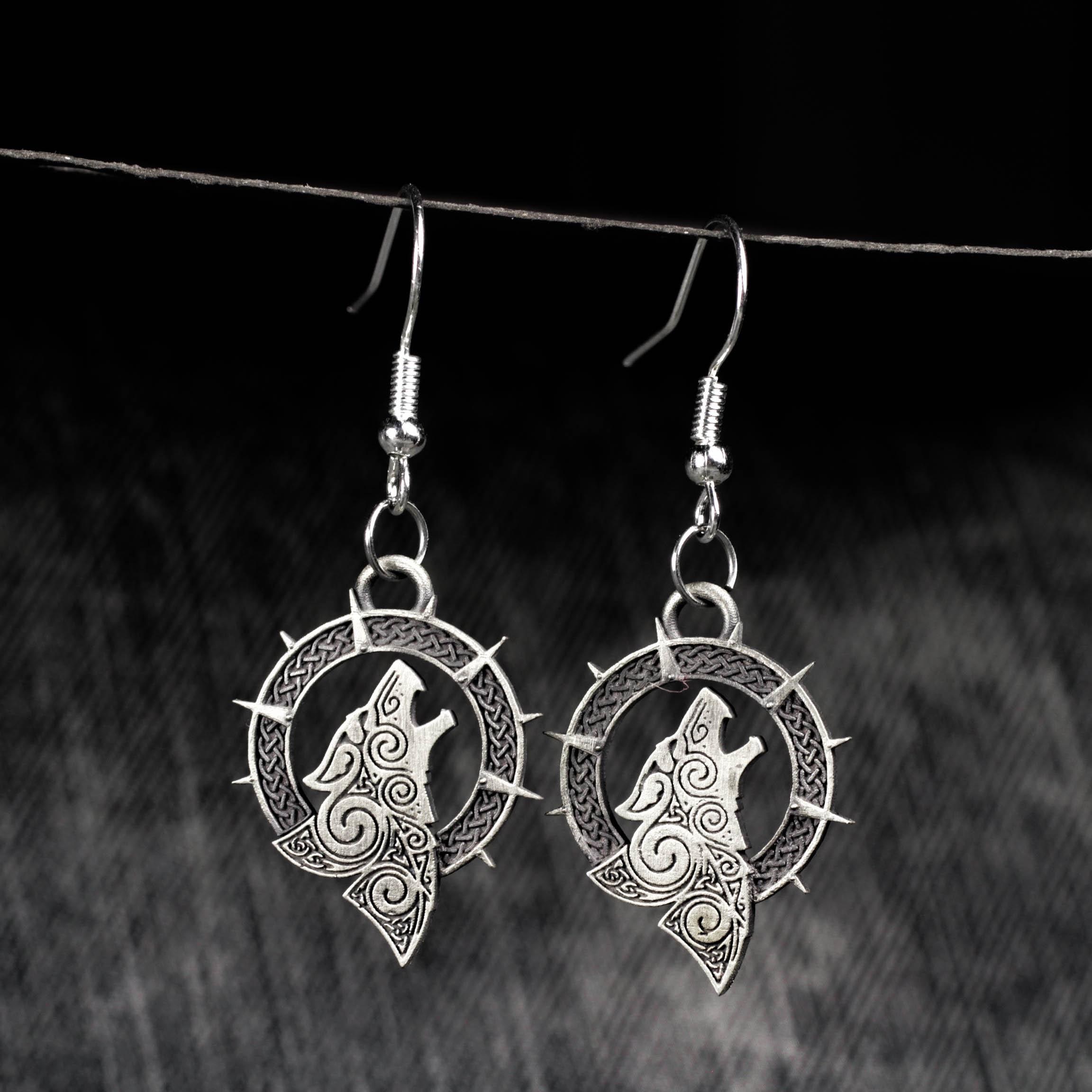 Orecchini a polsino vichinghi in argento sterling 925 con ossido nordico, gioielli con elica nordica e scatola - Italia