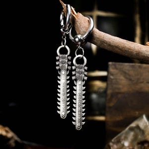 レディース CHAINSAW BLADE AND FLOWER EARRING