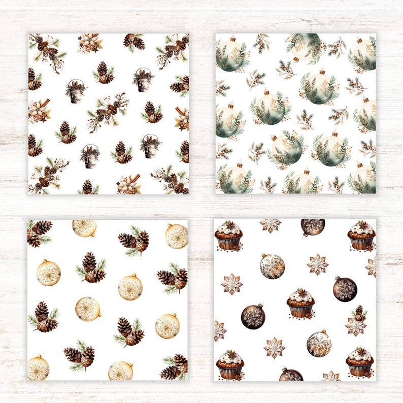 Woodland Pine Digital Paper Pack, Scrap Book Paper, Digital Backgrounds