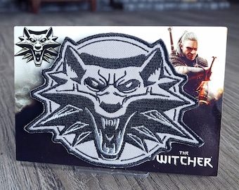 Patch bordado da Escola Witcher Wolf: Distintivo de velcro