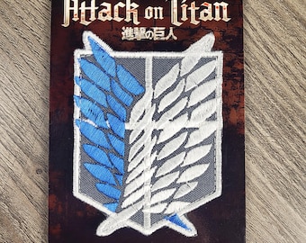 Attack on Titan Embroidered Patch – Survey Corps Wings, Hook-and-Loop Fastener
