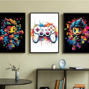 Gaming Prints, Gaming Poster, Gaming Wall Art Set of 3, Gaming Room Decor, Gamer Gift, Games Room Art,Boys Bedroom Decor, Video Game Print