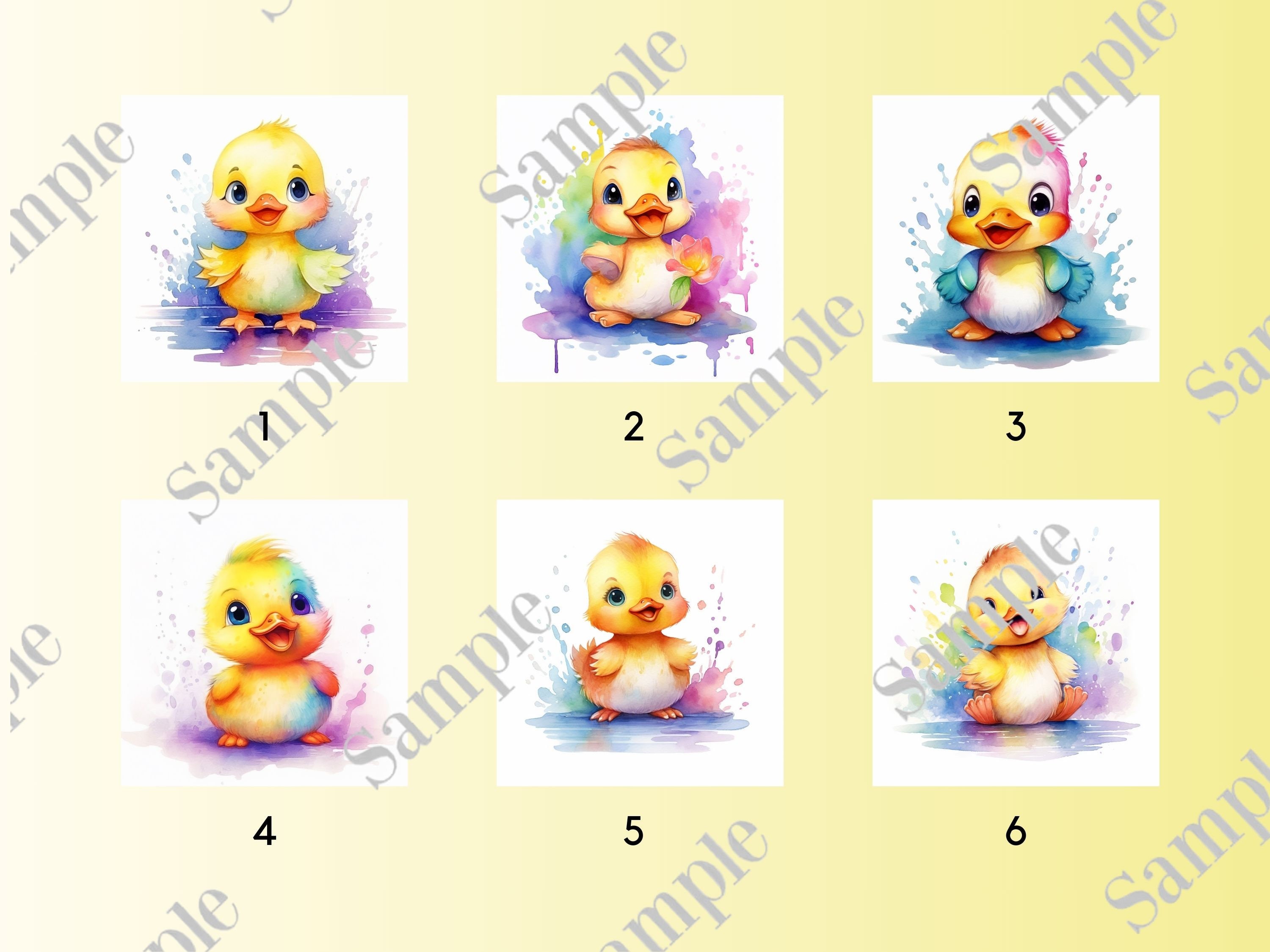 8 Watercolor Rainbow Duck Clip Art, Colorful Duck Clipart, , Duck ...