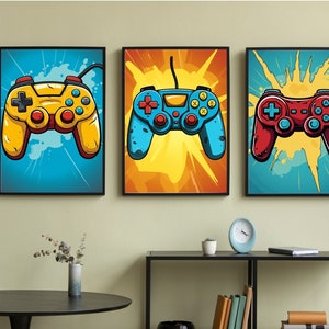 Gaming Prints, Gaming Poster, Gaming Wall Art Set of 3, Gaming Room Decor, Gamer Gift, Games Room Art,Boys Bedroom Decor, Video Game Print