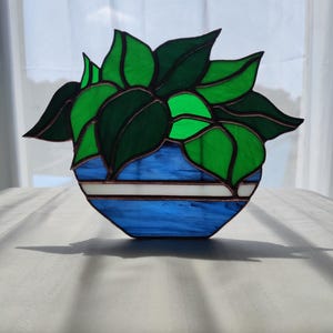Handmade Standing Stained Glass Ivy