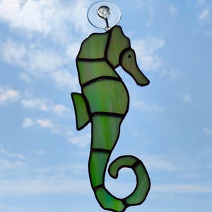 Handcrafted Stained Glass Seahorse Suncatcher