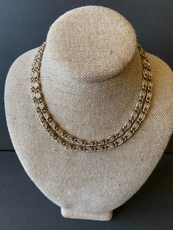 Vintage Marino Double Chain Gold Tone Necklace