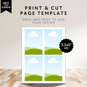 Print & Cut 3,5 "x 5" Karte Multi pro Seite Druckwerkzeug | Canva Vorlage | Druckformat Seite 8.5x11 ", Druckanleitung Canva Volle Bogendruckseite