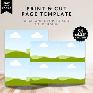 4 Karten pro Seite drucken & schneiden 14x10cm | Canva Template | Druckformat 8.5x11", Druckanleitung Canva Druckseite