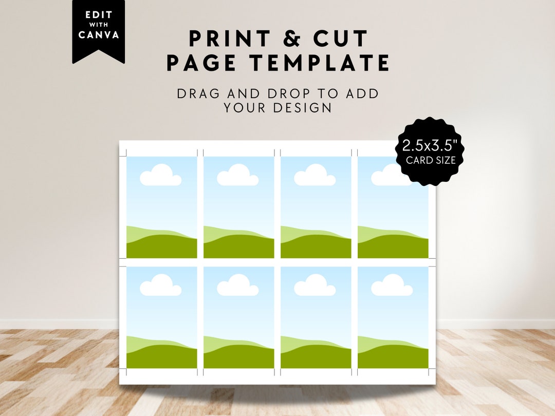 Print & Cut 2.5"x3.5" Card Multi per Page Print Tool | Canva Template ...