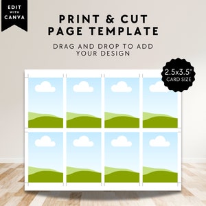 Print & Cut 2,5 "x 3,5" Karte Multi pro Seite Druckwerkzeug | Canva Vorlage | Druckformat Seite 8.5x11", Affirmation Card Print Guide Full Sheet
