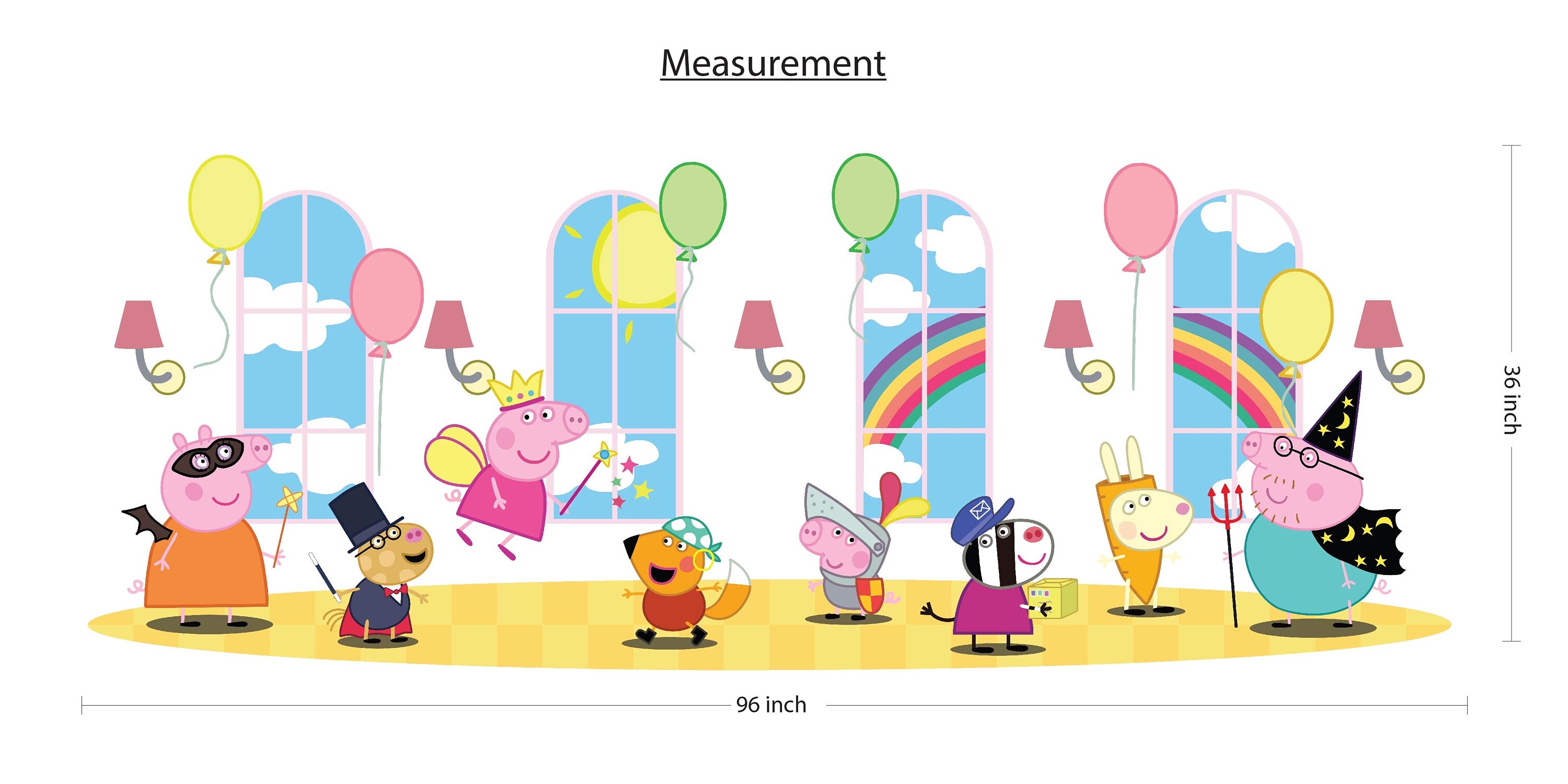 Peppa Pig Wall Decal Peppa Family Wall Decal Piglet Cartoon Hasbro Wall Art Pig Peppa