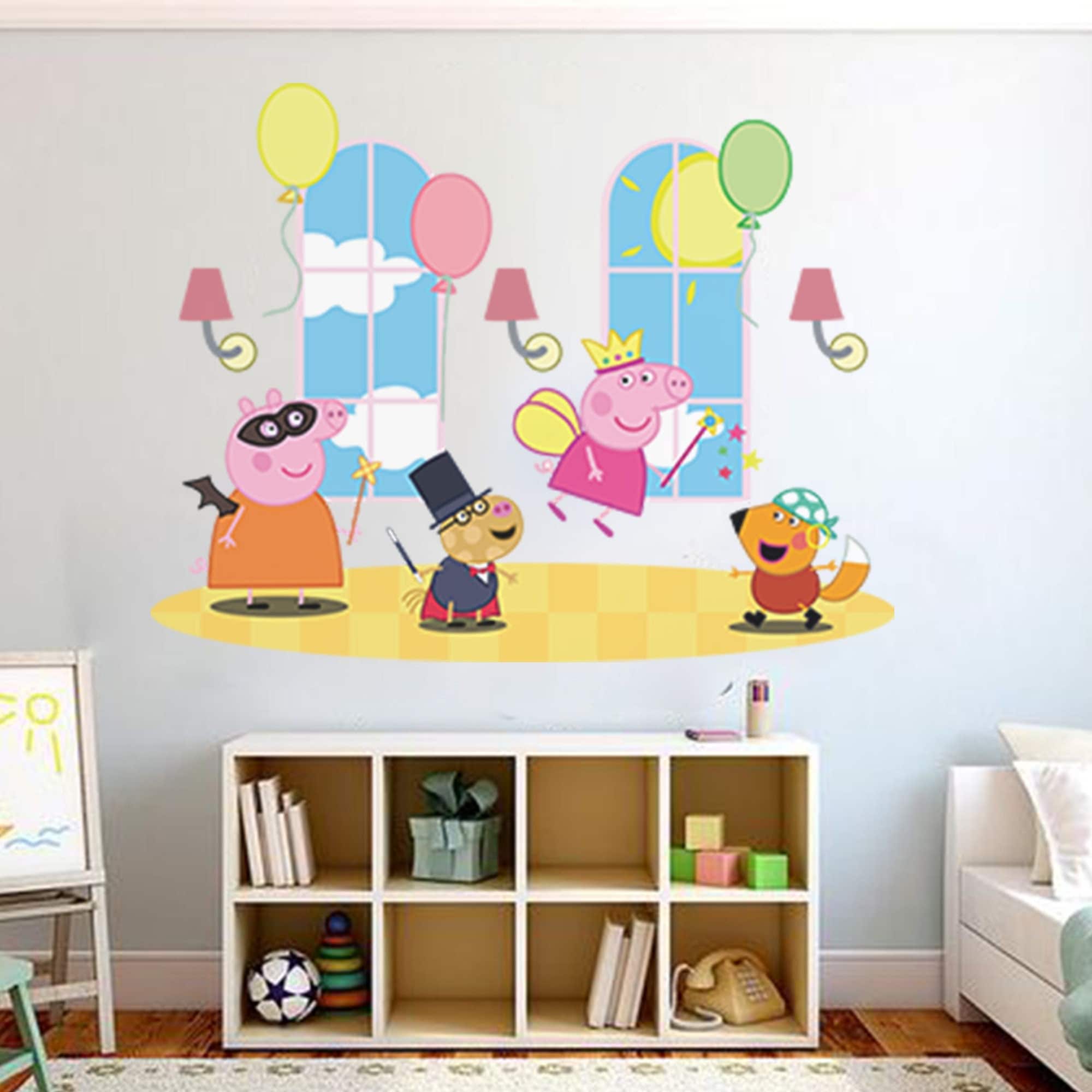 Peppa Pig Wall Decal Peppa Family Wall Decal Piglet Cartoon Hasbro Wall Art Pig Peppa