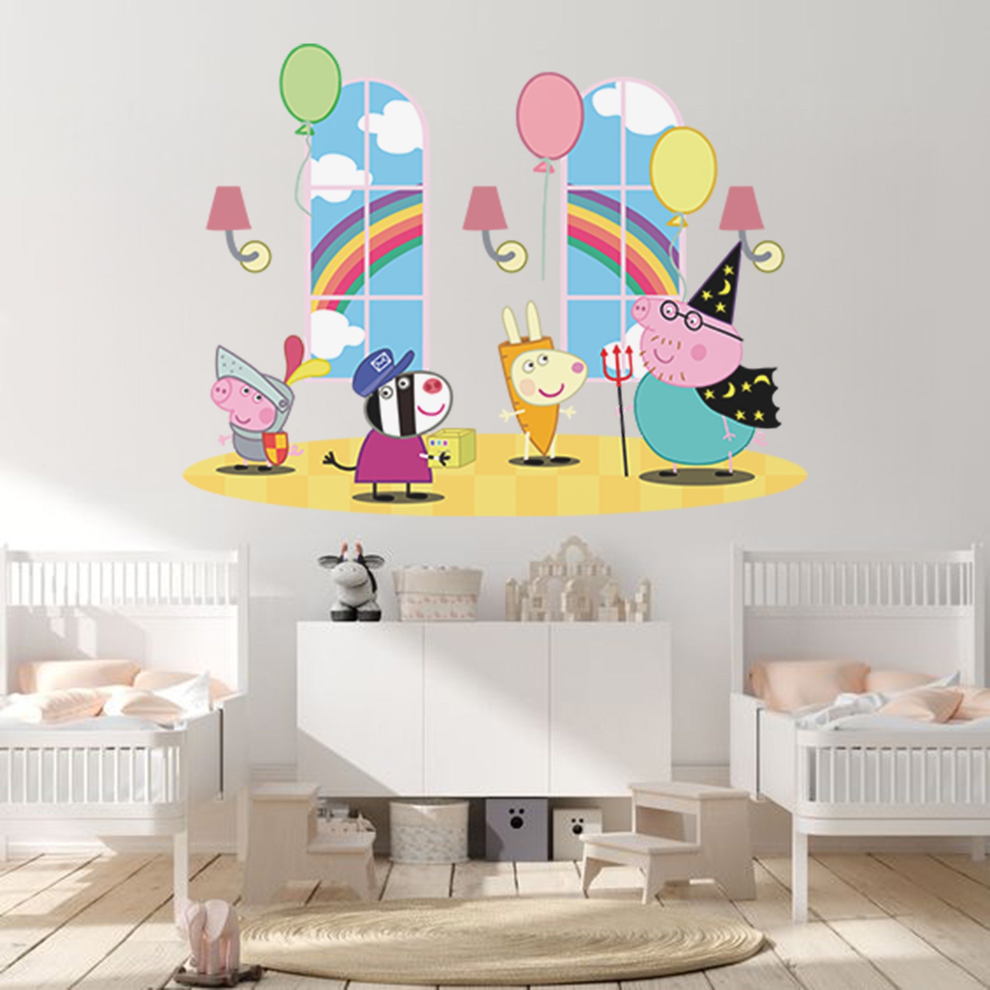 Peppa Pig Wall Decal Peppa Family Wall Decal Piglet Cartoon Hasbro Wall Art Pig Peppa