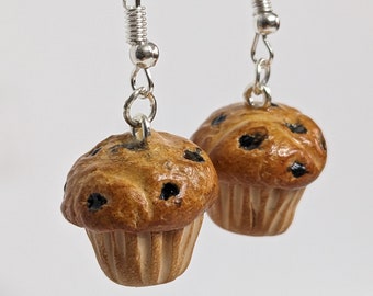 Muffin Earrings l Chocolate Muffin Earrings l Blueberry Muffin Earrings l Bakery Earrings l Polymer Clay Charms l Food Earrings