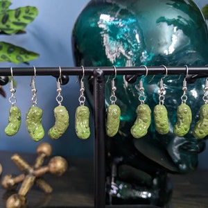 Pickle Earrings l Cucumber Earrings l Polymer Clay Charms l Food Earrings image 3