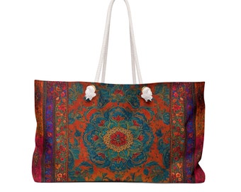 Persische Kunst inspiriert Druck. Perserteppich. Geschenk für sie. Weekender Tasche. Farbenfrohe Tasche. Einzigartiges Geschenk. Strandtasche.