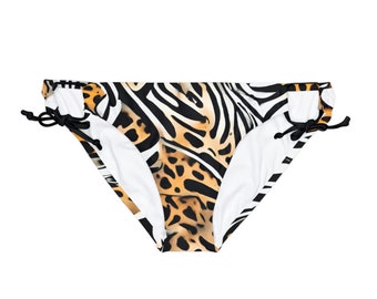 Animal Print Loop Tie Side Bikini Bottom. Animal Print. Gift for her. Gift. Beach Wear. Persian. Swimsuit. Swimwear. Bathing Suit.