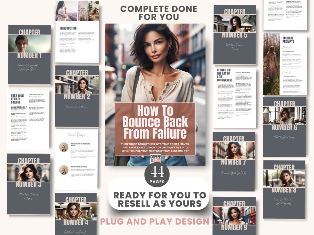 Learn How to Bounce Back From Failure Ebook, Self Help Workbook for ...