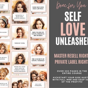 Self-Love Unleashed Course, Master Resell Rights, Done for You, Made for Women, Small Business, Self-Help Workbooks, Digital Download