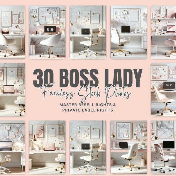 30 Boss Lady Office stockfoto's, geef uw merk kracht, ondernemers en digitale makers, Master Resell Rights, OUR, digitale download