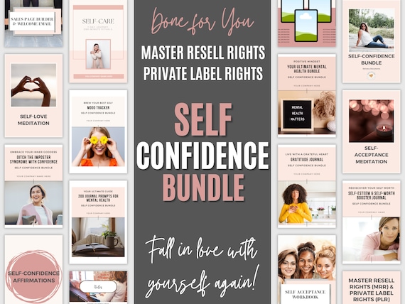 Self Confidence Bundle, Passive Income, Master Resell Rights, Private Label Rights, Done for You, Canva Template, Digital Download