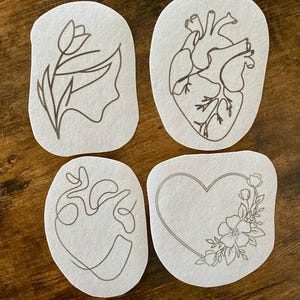 Stick and Stitch Embroidery Patterns | Embroidery Designs | Washable Embroidery Stickers | Valentine’s Day | Hearts | Floral