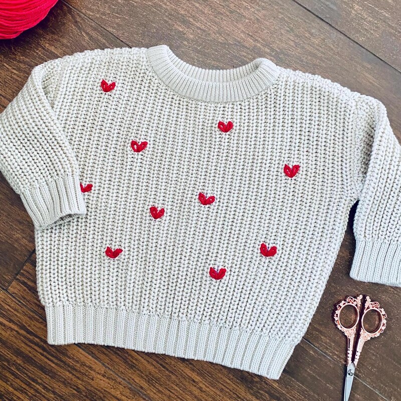 Embroidered Heart Sweater