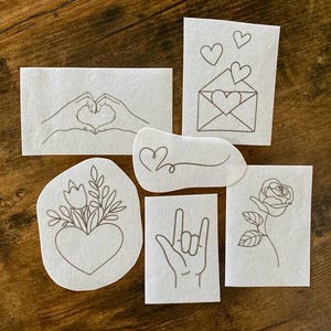 Stick and Stitch Embroidery Patterns | Embroidery Designs | Washable Embroidery Stickers | Valentine’s Day | Hearts | Love