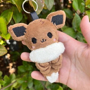 Normal Fox Plush Keychain | Handmade Plushie Charm Gift for Gamers Anime Fans | Kawaii Fox Pocket Creature| MADE TO ORDER