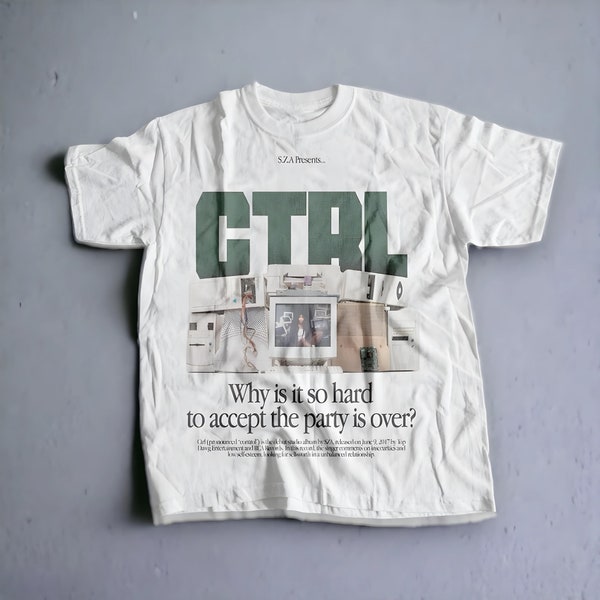 SZA - CTRL T-shirt, Sza Graphic Tee, Concert Merch, Rap Shirt, SOS, sza unisex gift, Concert T Shirt, Heavyweight premium cotton material