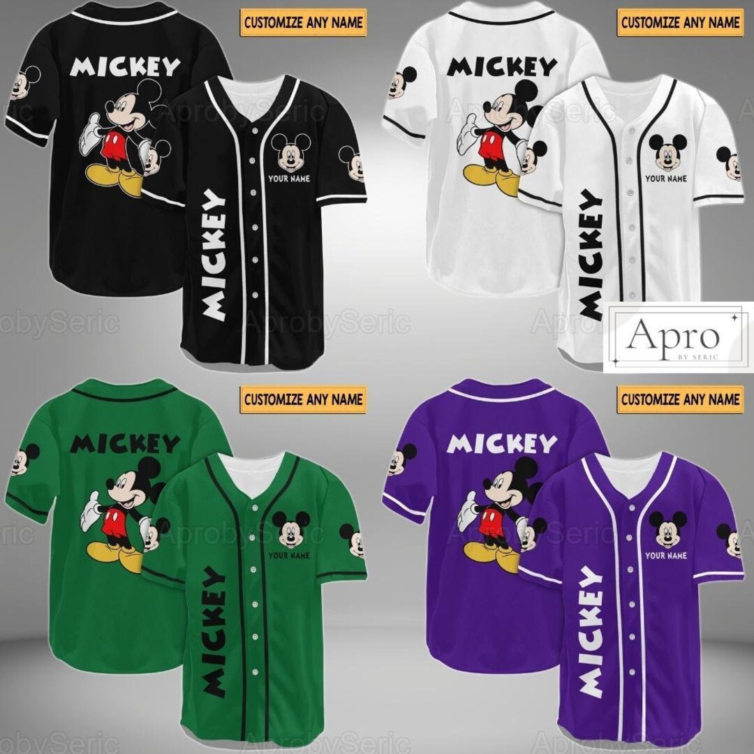 Personalized Mickey Mouse Shirt, Mickey Mouse Baseball Jersey, Disney Movie Baseball Shirt 