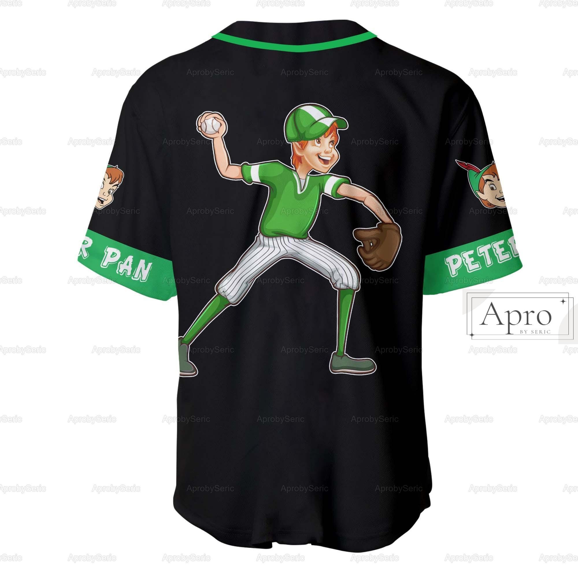 Personalized Peter Pan Jersey Tinker Bell Baseball Jersey